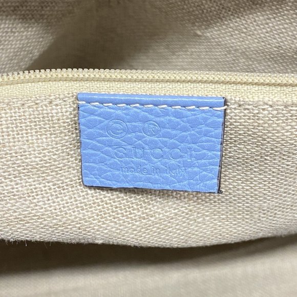 Gucci Interlocking G Handbag 449651 Leather Blue Champagne 2-Way Bag for Women - Picture 5 of 14